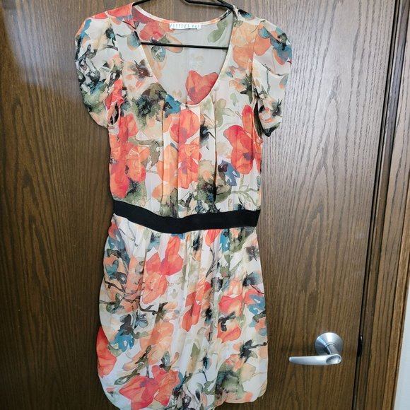 Gorgeous Beautiful Autumn Fall Florals Potters Pot Dress Size Medium - Picture 2 of 12